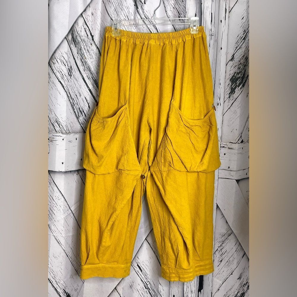 Surya Wide Leg Balloon Pants Pockets Gold Small